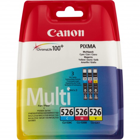 Canon CLI-526C/M/Y Bundelverpakking (Cyan/Magenta/Yellow)