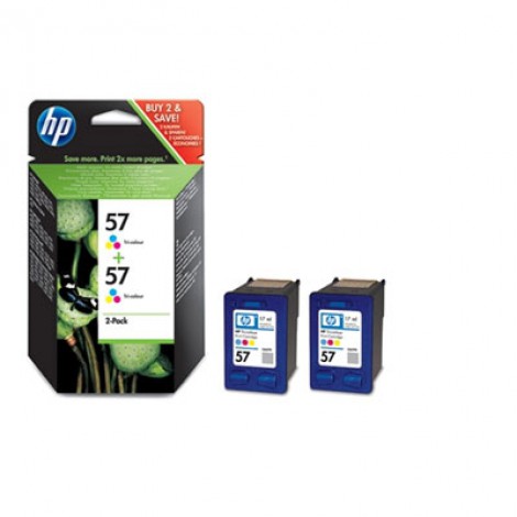 HP C9503A Inkpatroon (57) Duo-Pack