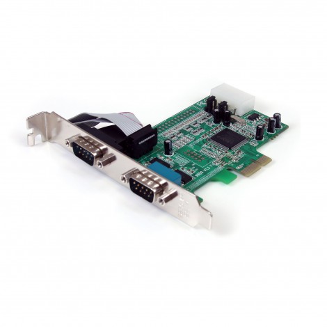 StarTech.com 2-port PCI Express RS232 Serial Adapter Kaart, PCIe RS232 Seriële Host Controller Kaart, PCIe naar Dual Serial DB9 Kaart, 16550 UART, Uitbreidingskaart, Windows & Linux