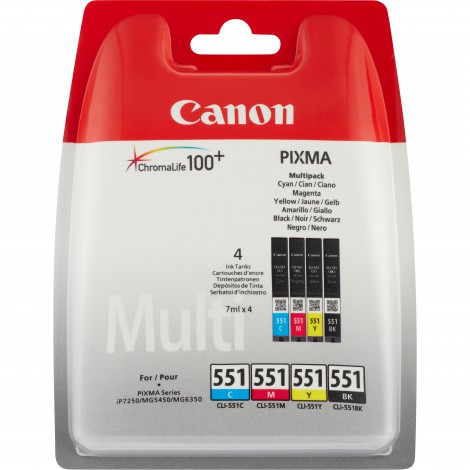 Canon CLI-551C/M/Y/BK Bundelverpakking (Cyan/Magenta/Yellow/Black)