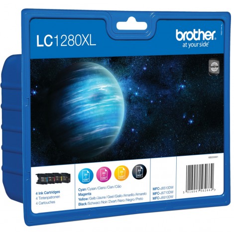 Brother LC-1280XLVALBPDR inktcartridge 4 stuk(s) Origineel Hoog (XL) rendement Zwart, Cyaan, Magenta, Geel