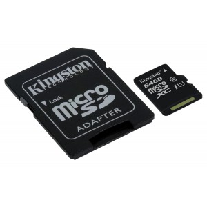Kingston 64GB Micro SDXC met Adapter