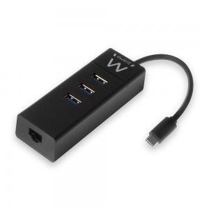 Ewent EW1141 3-poorts USB3.0 Hub + Gigabit LAN USB-C