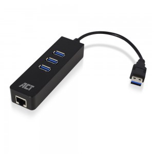 ACT AC6310 3-poorts USB3.0 Hub + Gigabit LAN USB3.1Gen1