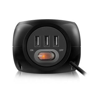 Ewent EW3938 Power Block 3-Voudig met 3x USB Zwart