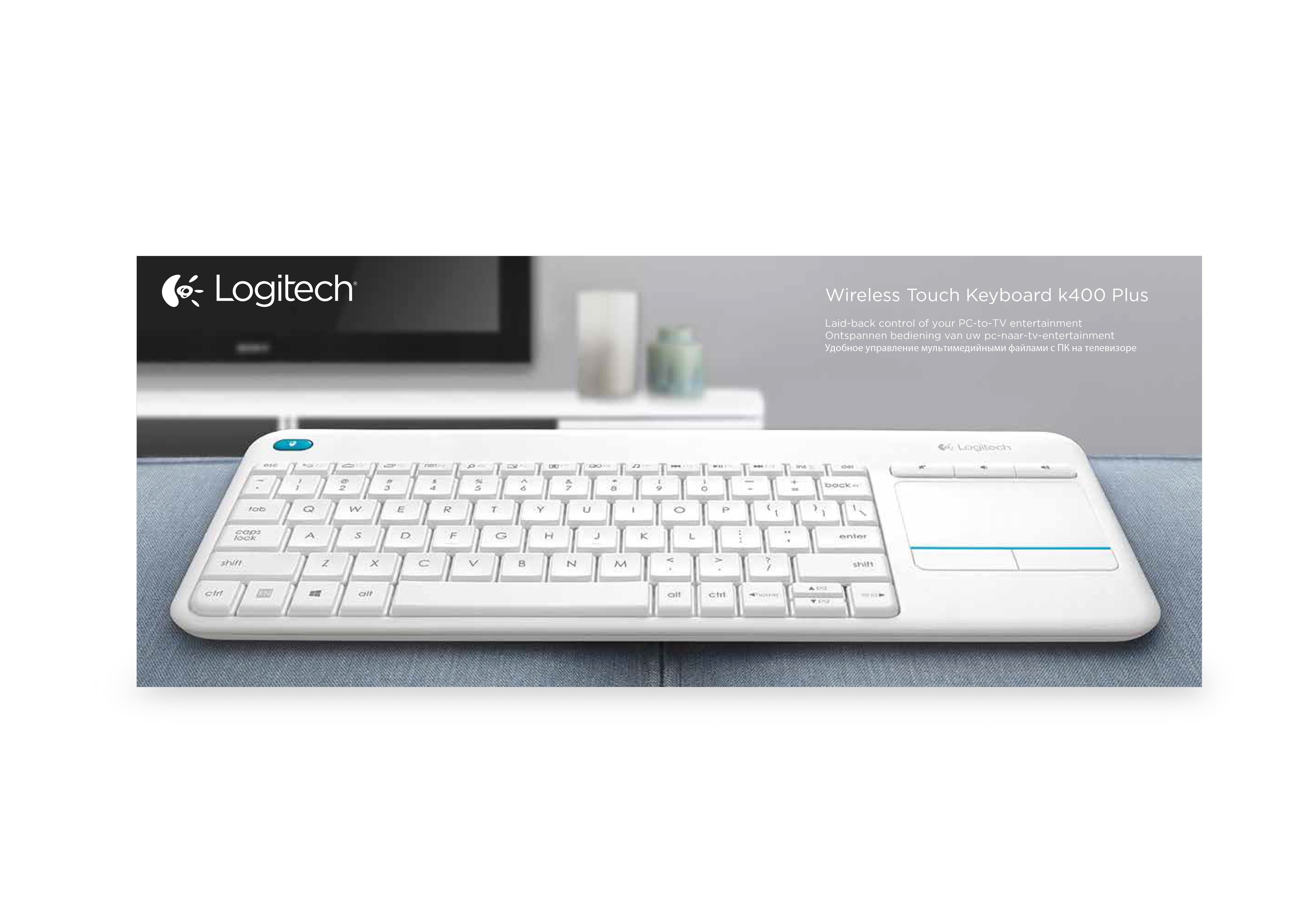 Logitech Wireless Touch Keyboard K400 Plus White | Compèl Computers